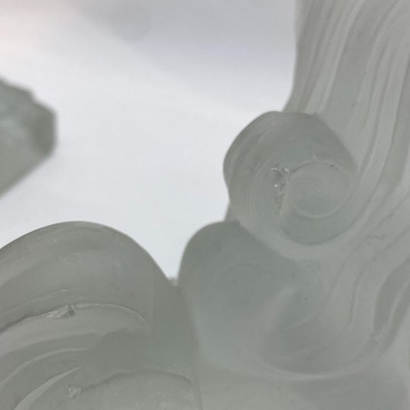 ART DECO CZECH FROSTED ART GLASS BOOKENDS CZECHOSLOVAKIA SIGNED 4"L X 3"W X 5"H - Picture 10 of 14